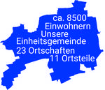 gebietskarte stadt lützen grobriss einheitsgemeinde mit 11 ortschaften und blau