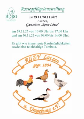 Rassegeflügelschau Lützen Roter Löwe
