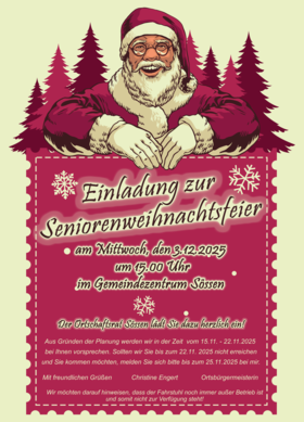 Poster Einladung Seniorenweihnachtsfeier Sössen