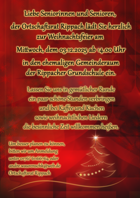 Seniorenweihnachtsfeier Poster