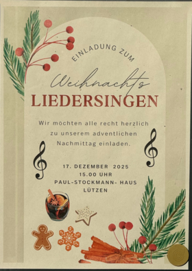 Weihnachts Liedersingen Lützen Stockmann Haus