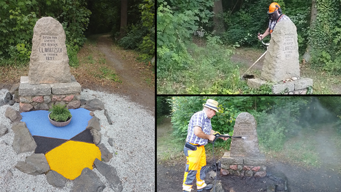 arbeiten am gedenkstein