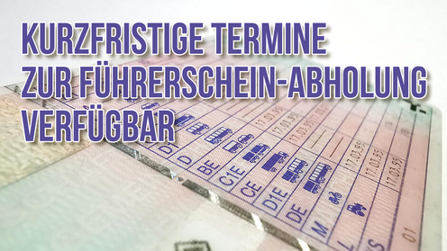 kurfristige termine abholung f hrerschein