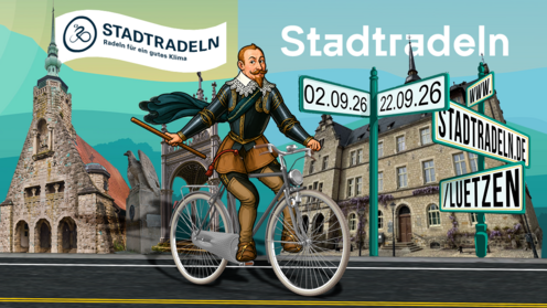 Stadtradeln Lützen © Stadt Lützen / Camilo Rodriguez / teilweise KI generiert webbanner stadtradeln 2026